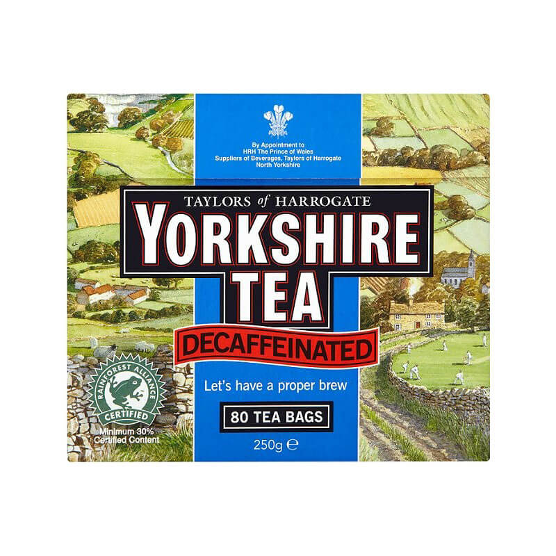 Taylors of Harrogate Yorkshire Decaf (Pack of 80 Tea Bags) (CASE OF 5 x 250g)