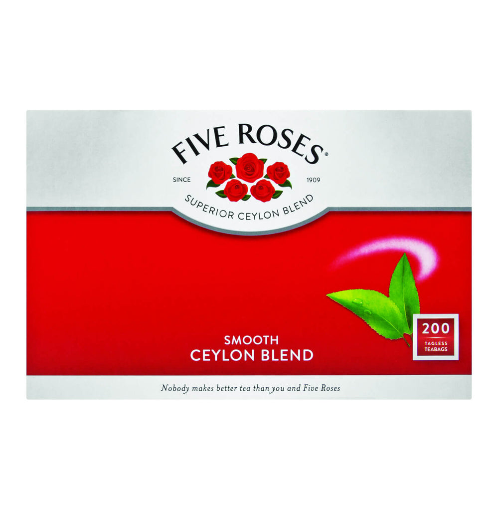 Five Roses Tagless Tea Bags (Pack of 200 Bags) (CASE OF 8 x 500g)