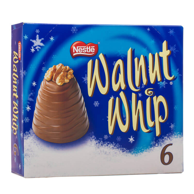 Nestle Walnut Whip Vanilla (Pack of Six Whips) (CASE OF 10 x 180g)