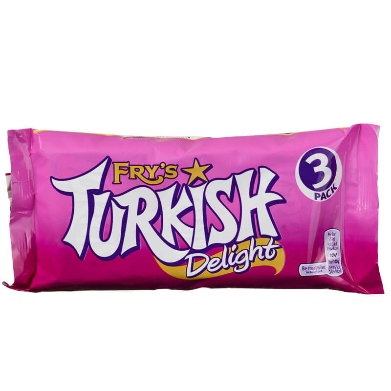 Frys Turkish Delight (Pack of Three)  HEAT SENSITIVE ITEM. PLEASE ADD ITEM 122942 TO THE ORDER TO TRY TO PROTECT CHOCOLATES FROM HEAT DAMAGE. (CASE OF 24 x 153g)