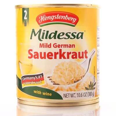 Hengstenberg Mildessa Mild German Sauerkraut with Wine (CASE OF 6 x 300g)