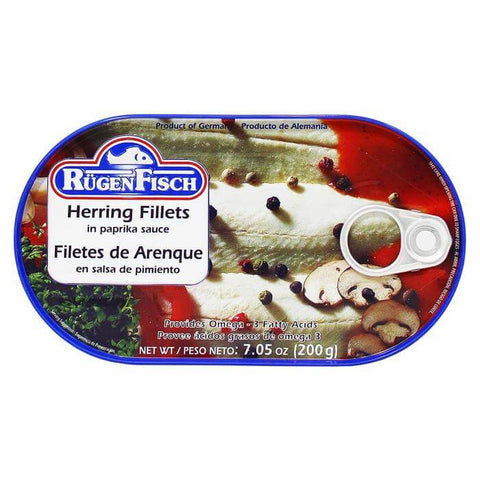 Ruegenfisch Herring Filets in Paprika Sauce (CASE OF 16 x 200g)