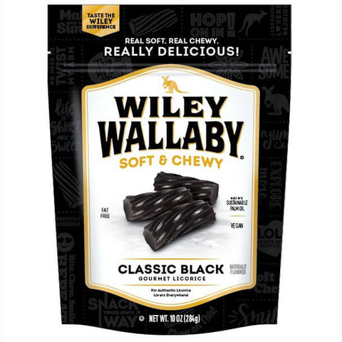 Wiley Wallaby Australian Style Gourmet Black Liquorice, Incredibly Soft and Chewy (CASE OF 10 x 284g)