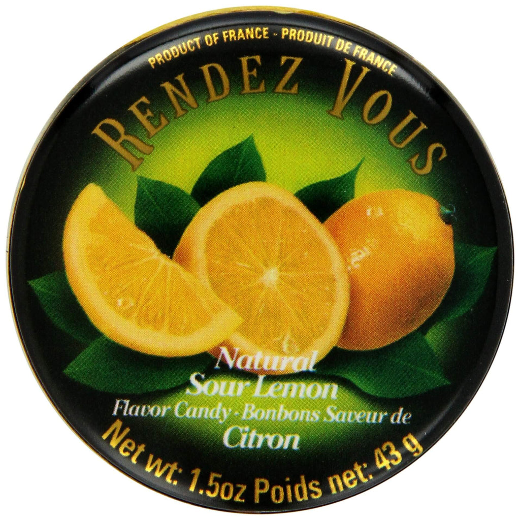 Rendezvous Natural Sour Lemon Candy (CASE OF 12 x 43g)