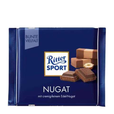 Ritter Sport Nugat Chocolate Bar with Praline Filling (HEAT SENSITIVE ITEM - PLEASE ADD A THERMAL BOX TO YOUR ORDER TO PROTECT YOUR ITEMS (CASE OF 13 x 100g)