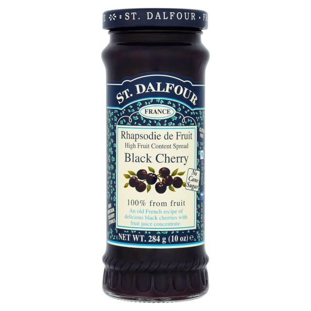 St Dalfour Black Cherry Fruit Spread, An Old French Recipe 100% Fruit, No Cane Sugar (CASE OF 6 x 284g)