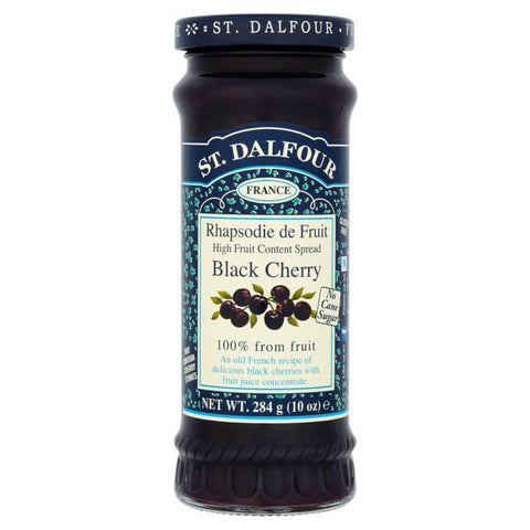 St Dalfour Black Cherry Fruit Spread, An Old French Recipe 100% Fruit, No Cane Sugar (CASE OF 6 x 284g)