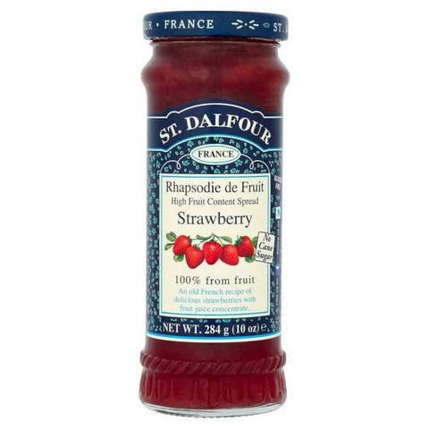 St Dalfour Strawberry Fruit Spread, An Old French Recipe 100% Fruit, No Cane Sugar. (CASE OF 6 x 284g)