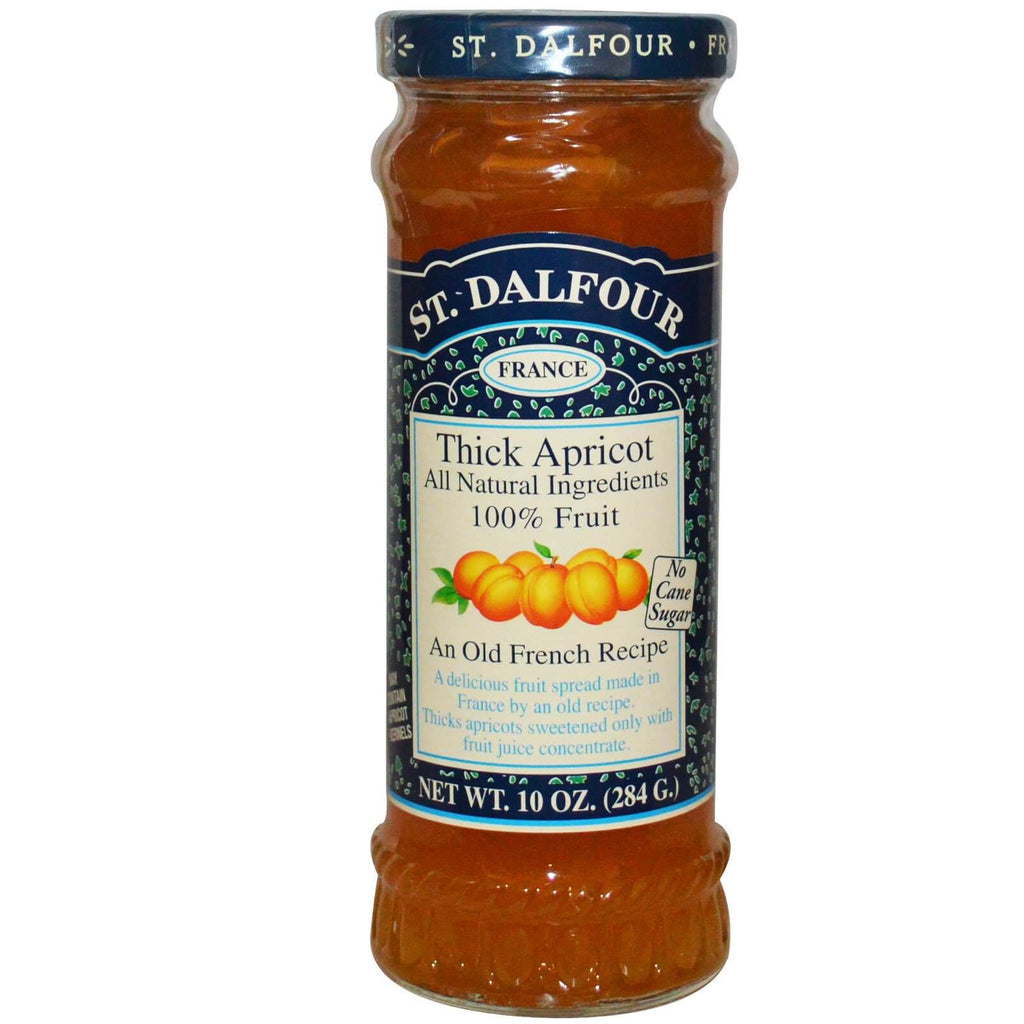 St Dalfour Thick Apricot Fruit Spread Fruit Spread, An Old French Recipe 100% Fruit, No Cane Sugar. (CASE OF 6 x 284g)