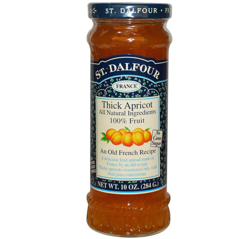 St Dalfour Thick Apricot Fruit Spread Fruit Spread, An Old French Recipe 100% Fruit, No Cane Sugar. (CASE OF 6 x 284g)