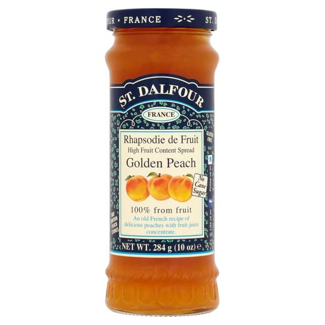 St Dalfour Heritage Peach Fruit Spread , An Old French Recipe 100% Fruit, No Cane Sugar. (CASE OF 6 x 284g)