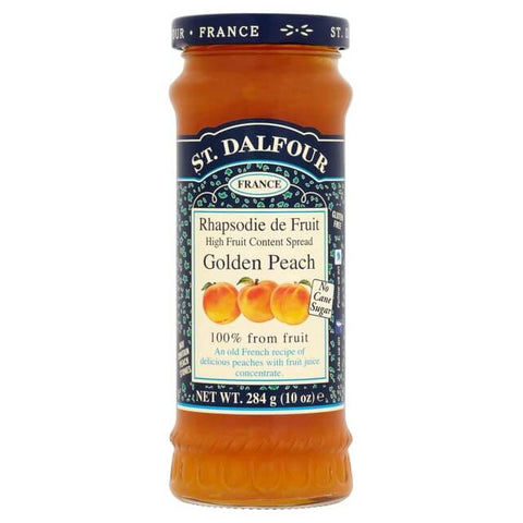 St Dalfour Heritage Peach Fruit Spread , An Old French Recipe 100% Fruit, No Cane Sugar. (CASE OF 6 x 284g)