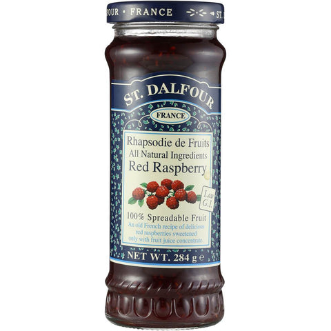St Dalfour Red Raspberry Fruit Spread, An Old French Recipe 100% Fruit, No Cane Sugar. (CASE OF 6 x 284g)