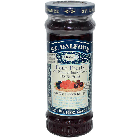 St Dalfour Four Fruits Fruit Spread, An Old French Recipe 100% Fruit, No Cane Sugar. (CASE OF 6 x 284g)