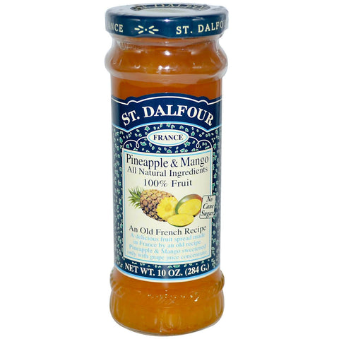 St Dalfour Pineapple and Mango Fruit Spread, An Old French Recipe 100% Fruit, No Cane Sugar. (CASE OF 6 x 284g)