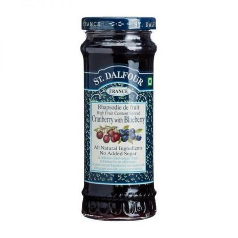 St Dalfour Cranberry with Blueberry Fruit Spread, An Old French Recipe 100% Fruit, No Cane Sugar. (CASE OF 6 x 284g)