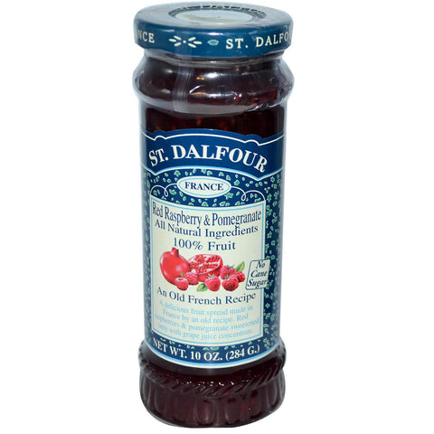 St Dalfour Red Raspberry with Pomegranate Fruit Spread, An Old French Recipe 100% Fruit, No Cane Sugar. (CASE OF 6 x 284g)