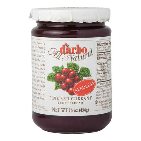 D Arbo Fruit Spread Red Currant Fine Seedless (CASE OF 6 x 454g)