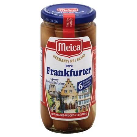 Meica Pork Frankfurter Sausages in Brine (CASE OF 12 x 180g)