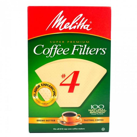 Melitta Coffee Filters No.4 Natural Brown (100 Cone Filters) (CASE OF 2 x 225g)