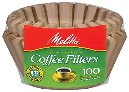 Melitta Brown Coffee Filters 8-12 Cup (100 Basket Filters), Fits Most 8-12 Cup Coffee Makers (CASE OF 2 x 98g)