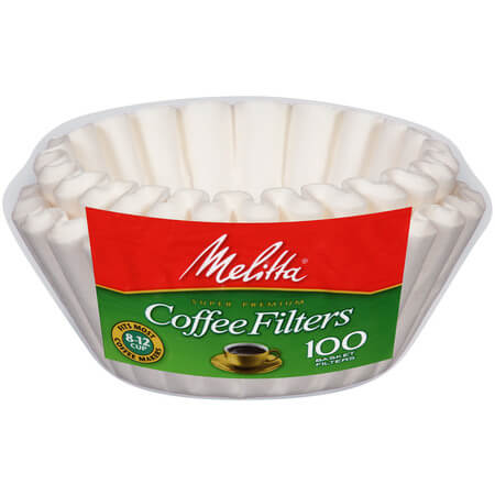 Melitta White Coffee Filters 8-12 Cup (100 Basket Filters), Fits Most 8-12 Cup Coffee Makers (CASE OF 2 x 98g)