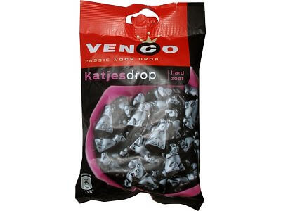 Venco Cat Shaped Hard Salty Liquorice (CASE OF 12 x 120g)