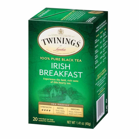Twinings of London Irish Breakfast (Pack of 20 Tea Bags) (CASE OF 6 x 40g)