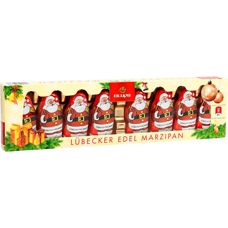 Erasmi Santas Marzipan (Pack of Eight) (CASE OF 21 x 100g)