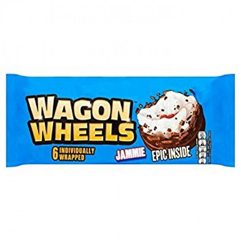 Burtons Wagon Wheels Jammie Mallow and Jam Biscuit (Pack of Six Biscuits) (CASE OF 16 x 220g)