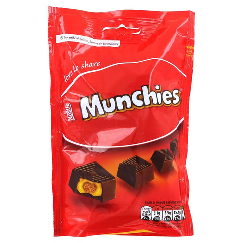 Nestle Munchies Bag HEAT SENSITIVE ITEM. PLEASE ADD ITEM 122942 TO THE ORDER TO TRY TO PROTECT CHOCOLATES FROM HEAT DAMAGE (CASE OF 8 x 104g)