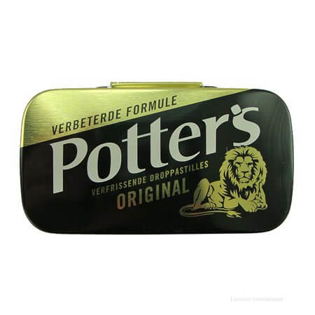 Potters Licorice Tablets Tin (CASE OF 36 x 12.5g)