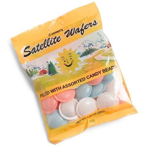 Gerrits Satellite Wafers (Flying Saucers), filled with Assorted Candy Beads (CASE OF 12 x 35g)