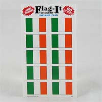 British Brands Stickers Irish Flag (10 Stickers Per Sheet) 1.5" X 1" (CASE OF 6 x 10g)