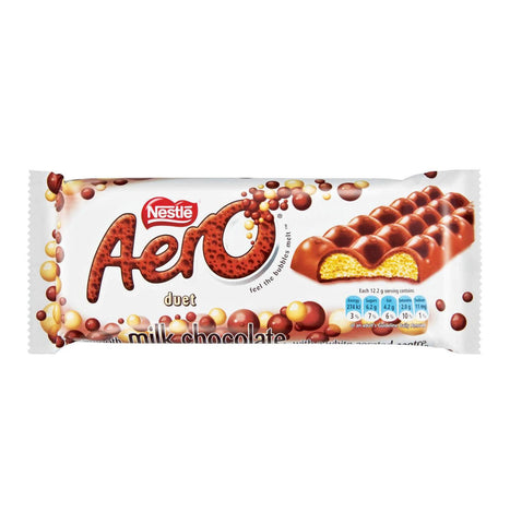 Nestle Aero Duet Large Bar (Kosher)  HEAT SENSITIVE ITEM. PLEASE ADD ITEM 122942 TO THE ORDER TO TRY TO PROTECT CHOCOLATES FROM HEAT DAMAGE. (CASE OF 24 x 85g)