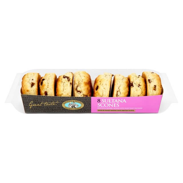 Haywood and Padgett Frozen English Sultana Scone (Pack of 8) (CASE OF 10 x 536g)