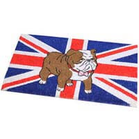 British Brands Door Mat Union Jack And British Bulldog Pvc Backed Coir Mat (27.5" X 15.5") (CASE OF 3 x 2.5kg)