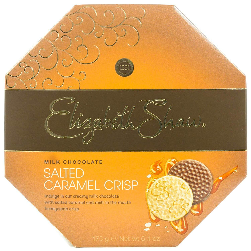 Elizabeth Shaw Crisp Milk Chocolate Salted Caramel (HEAT SENSITIVE ITEM - PLEASE ADD A THERMAL BOX TO YOUR ORDER TO PROTECT YOUR ITEMS (CASE OF 8 x 162g)