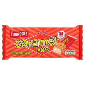 Tunnocks Caramel Log Wafer Biscuits (Pack of 8) (CASE OF 20 x 270g)