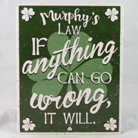 British Brands Wall Sign - Murphys Law. If Anything Can Go Wrong It Will (CASE OF 6 x 259g)