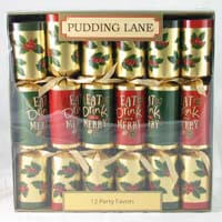 Pudding Lane Christmas Crackers Eat Drink and Be Merry Design With Red Green and Gold (CASE OF 6 x 432g)