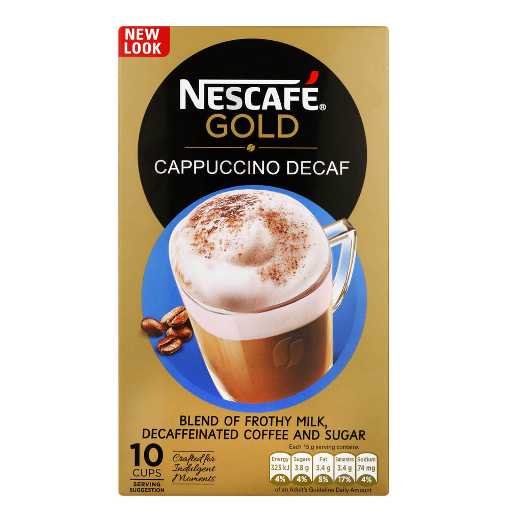 Nestle Nescafe Coffee Decaf Cappuccino Mix SA (Pack of 10) (CASE OF 6 x 150g)