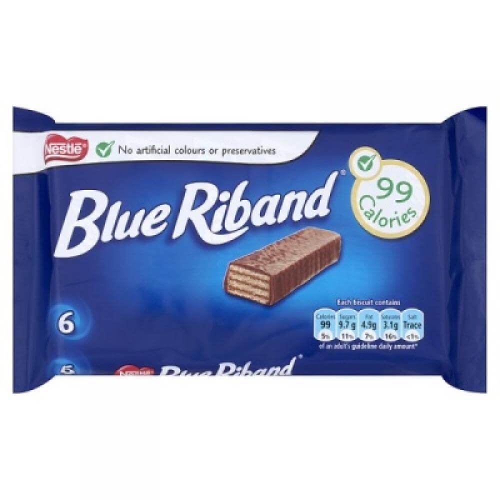 Nestle Blue Riband (Pack of 6 Biscuits) (HEAT SENSITIVE ITEM - PLEASE ADD A THERMAL BOX TO YOUR ORDER TO PROTECT YOUR ITEMS (CASE OF 14 x 108g)