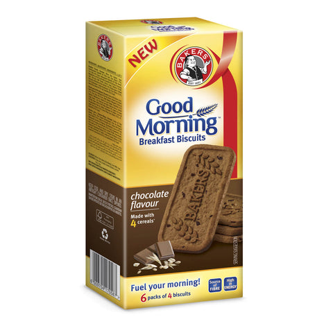 Bakers Breakfast Biscuits Chocolate Flavour (Pack of 6 Bars) (CASE OF 12 x 300g)