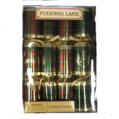 Pudding Lane Christmas Crackers Tartan With The Scottish Thistle and Stag (CASE OF 6 x 476g)