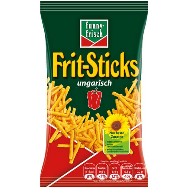 Funny Frisch Chipsfrisch Hungarian Potato Sticks (CASE OF 24 x 100g)