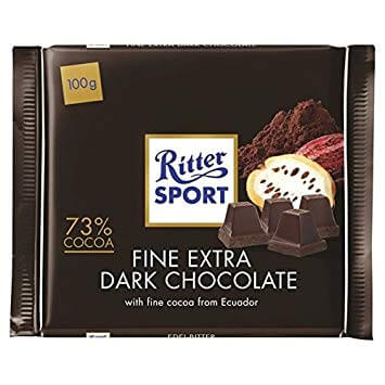 Ritter Sport Fine Dark Chocolate  HEAT SENSITIVE ITEM. PLEASE ADD ITEM 122942 TO THE ORDER TO TRY TO PROTECT CHOCOLATES FROM HEAT DAMAGE. (CASE OF 12 x 100g)