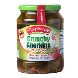 Hengstenberg Hot and Spicy Crunchy Gherkins (CASE OF 12 x 720ml)