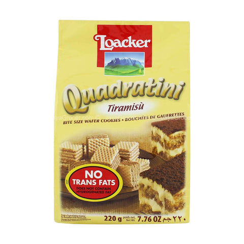Loacker Quadratini Tiramisu Wafer cookies (CASE OF 6 x 220g)