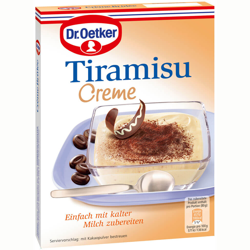 Dr Oetker Tiramisu Cream Dessert (CASE OF 8 x 70g)
